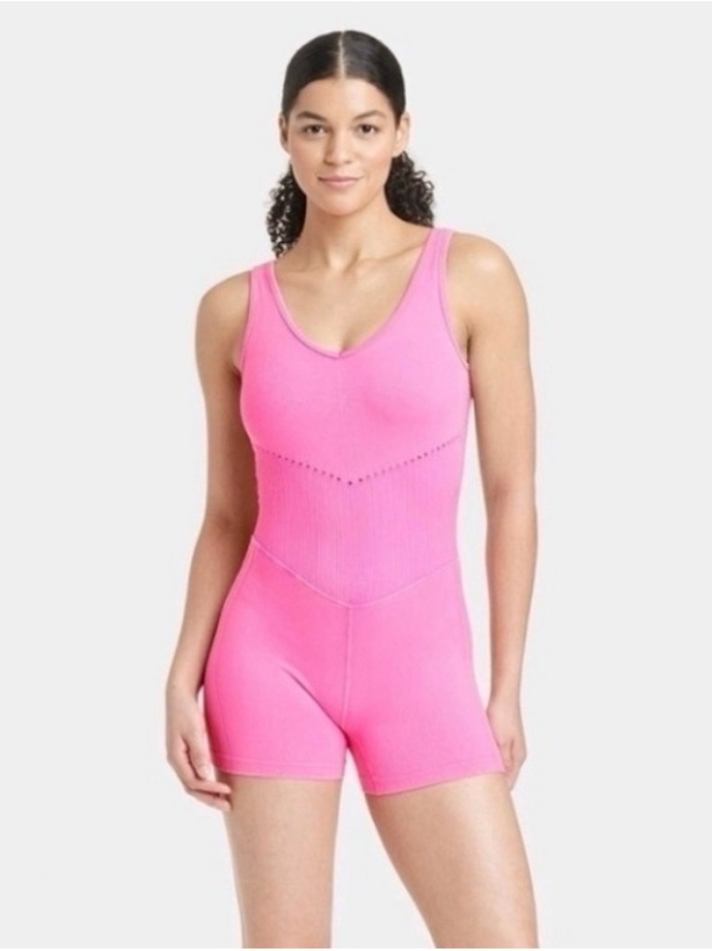 JoyLab Hot Pink Seamless Short Romper